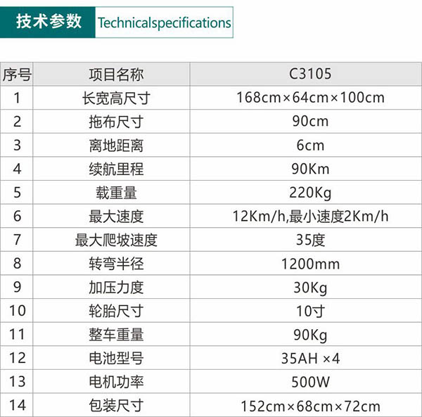 电动武威尘推车C3105